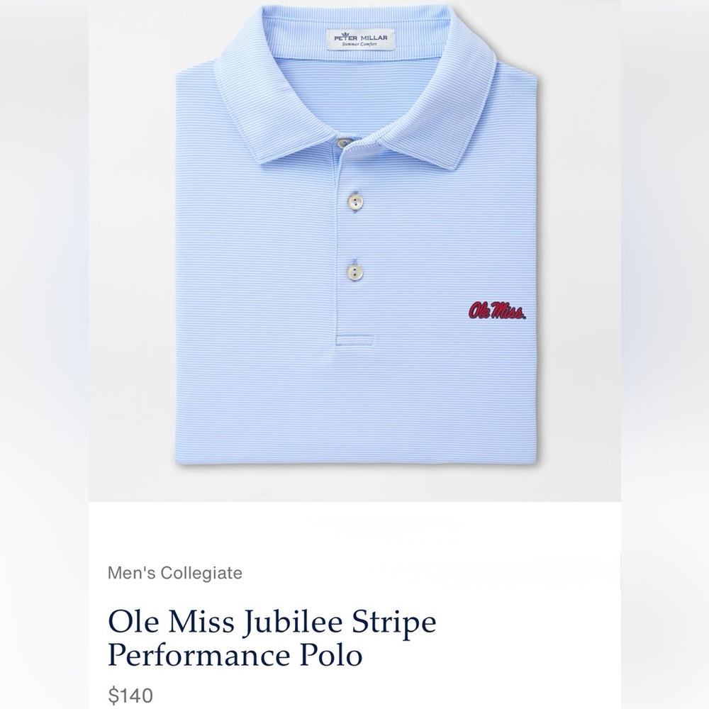 PETER MILLAR Ole Miss Jubilee Stripe Performance Polo